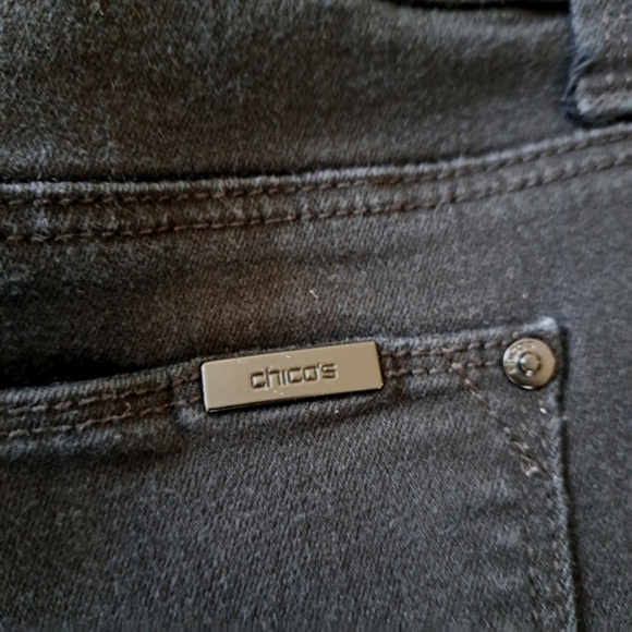 Chico's So Slimming Girlfriend Jeans Women's 8/10 Chicos Size 1 Black Denim Pant - Picture 11 of 14